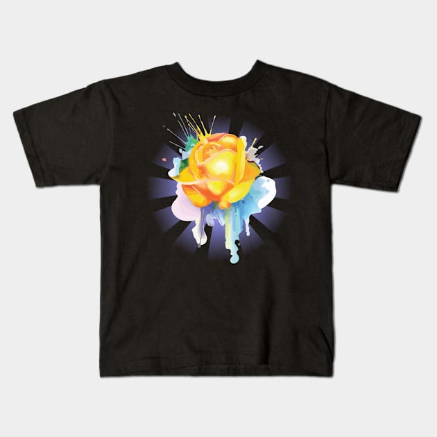 Yellow Rose Kids T-Shirt by batinsaja